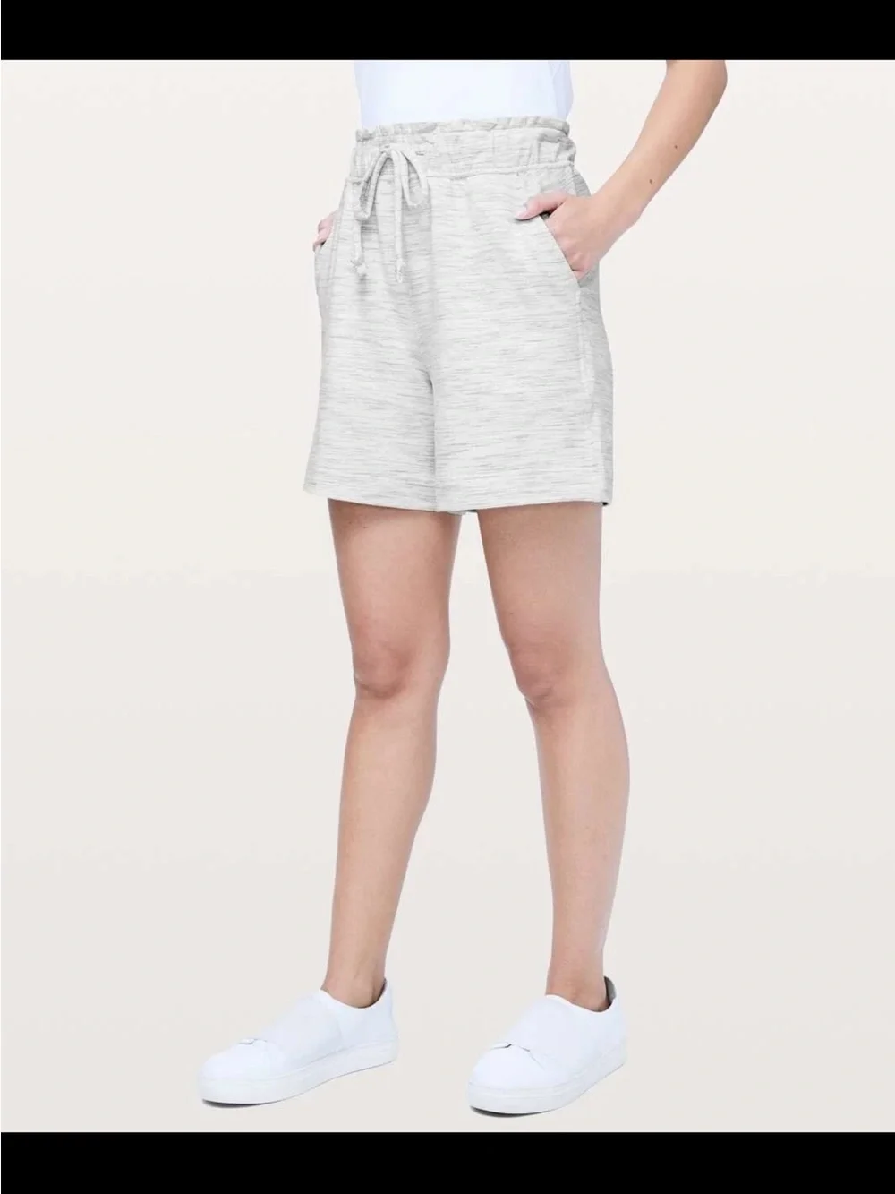 Lululemon Woman’s Heather Gray hellosunday Drawstring Shorts